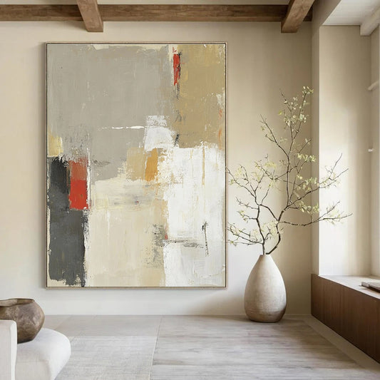 Neutral Abstract Layers for Scandinavian - Style Home & Serene Meditation Room STSC616