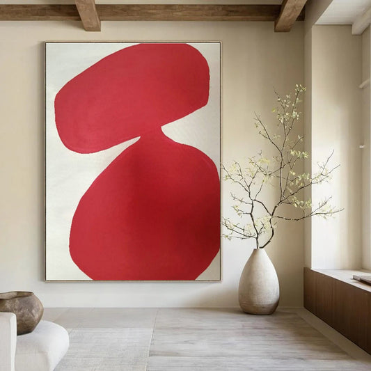 Red Double - Shape Abstract Art for Modern Bar & Art - Themed Party Venue DLZ1086
