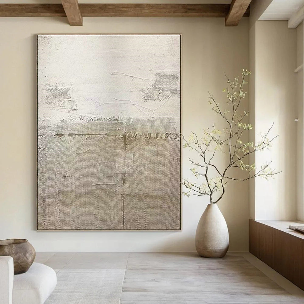 Beige Collage Art for Bohemian Home Living Room Galleries DLZ0196