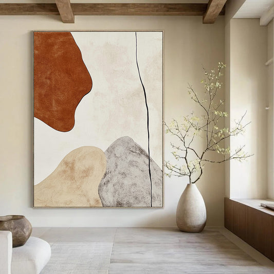 Earth - Toned Shape Abstract for Rustic Home Office & Nature - Inspired Café STSC474