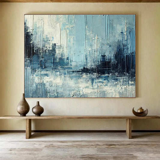 Blue - Grey Urban Abstract Art for Industrial - Style Loft DLZ2751