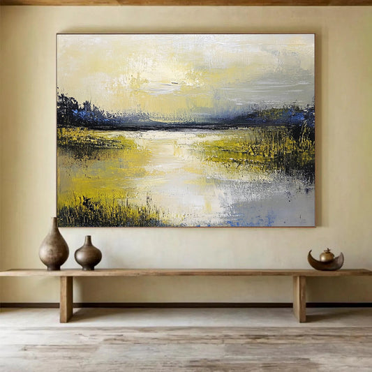 Yellow Marshland Art for Countryside Inn & Cheerful Breakfast Nook SC078