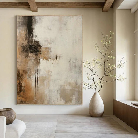 Neutral - Toned Abstract Art for Modern Office & Contemporary Living Room DLZ2118
