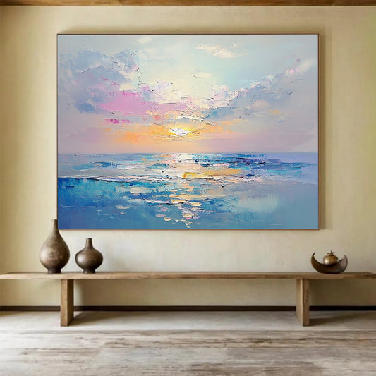 Pastel Ocean Sunset Art for Coastal Nursery & Women’s Wellness Center SC418