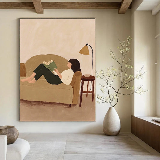 Relaxed Reading Woman for Cozy Home Library & Literary Lounge STSC1262