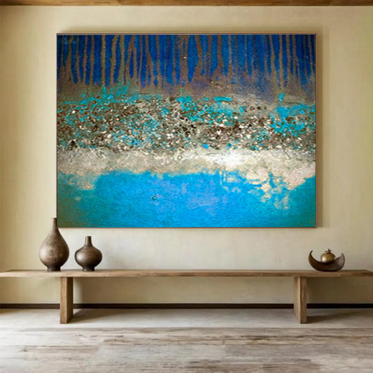 Blue - Brown Tree - Shadow Abstract Art for Cozy Reading Nook DLZ2769