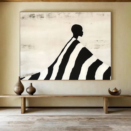 Silhouette in Striped Cloak Art for Fashion - Forward Home & Artistic Lounge SC428