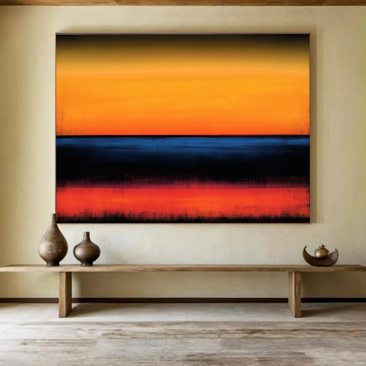 Vibrant Sunset Horizon Art for Beachfront Restaurant & Bold Living Room SC053