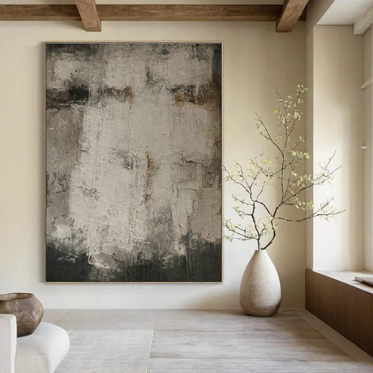 Gray - White Abstract Art for Modern Art Gallery Silent Viewing Areas DLZ0208