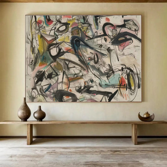 Colorful Line Abstract Art for Creative Studio Workspaces DLZ2528