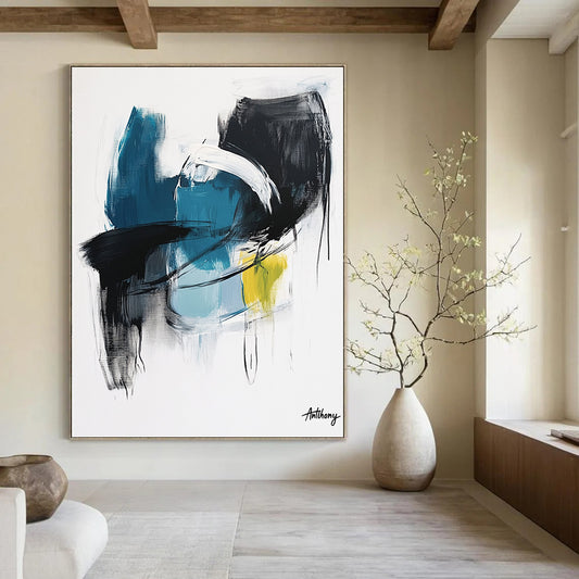 Colorful Abstract Brushstrokes Art for Creative Home Studio & Artistic Café STSC1068