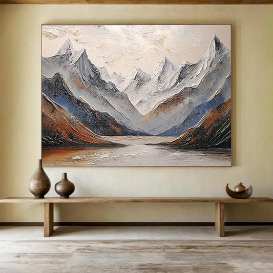 3D Snow - Mountain and Lake Art for Alpine - Inspired Living Room DLZ2840