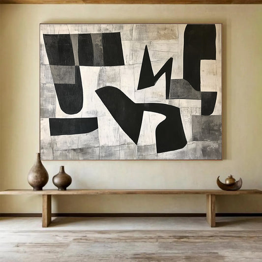 Neutral Tone Abstract: Rustic Charm for Lofts & Home Offices SC517