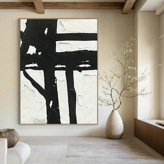 Black - White Abstract Pattern Art for Office & Living Room DLZ0435