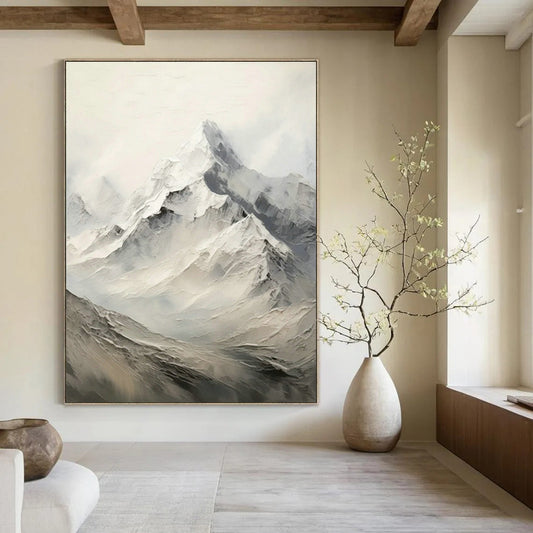 Snowy Mountain Abstract Art for Ski Lodge & Nature - Lover’s Home DLZ1263