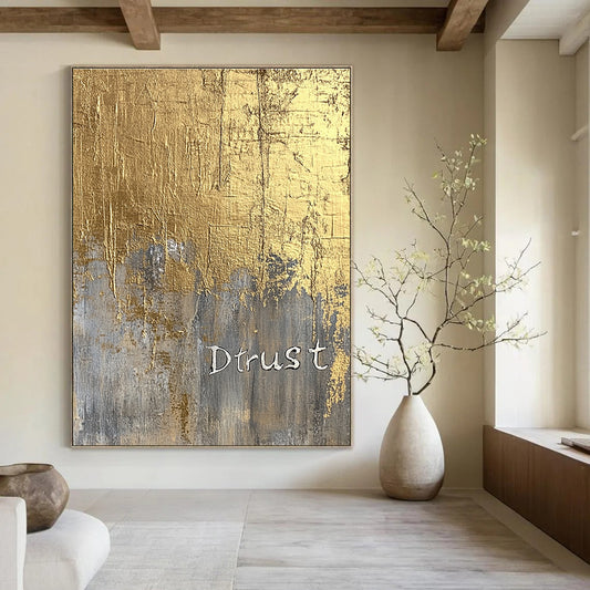 Gold and Gray “Dtrust” for Modern Office Reception & Sophisticated Home Study STSC1003