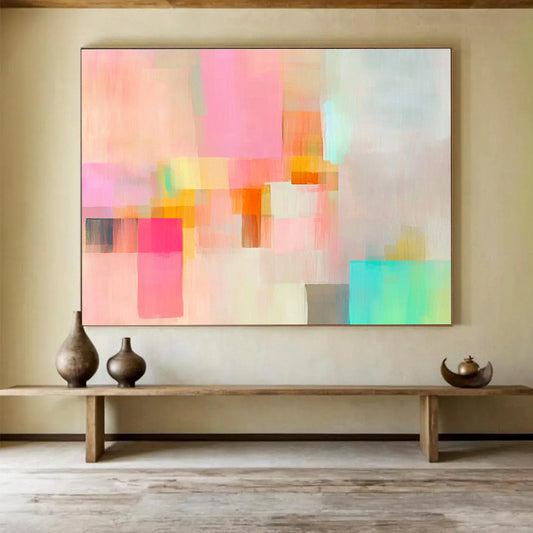 Pastel Geometric Abstract Art for Feminine Boutique & Cozy Café SC302
