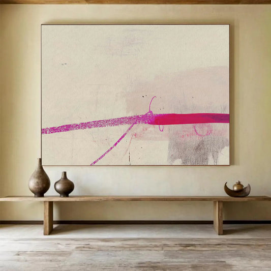 Pink - Purple Line Abstract Art for Minimalist Studio Workspaces DLZ2663