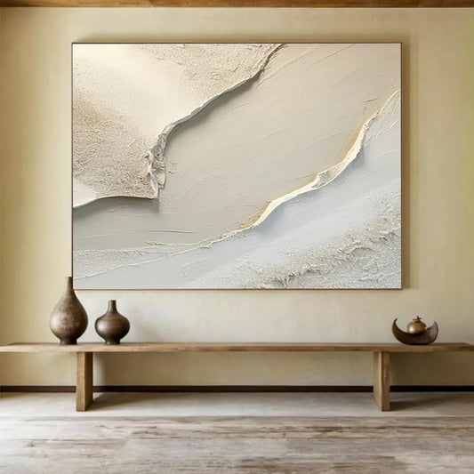 Beige Textured Abstract Art for Minimalist Bedrooms DLZ2424