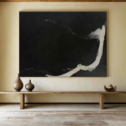 Black - White Ink Abstract Art for Zen - Inspired Study DLZ2975