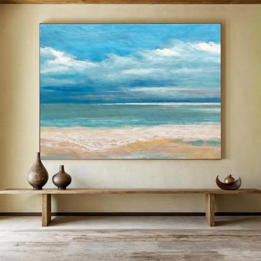 Pastel Clouds & Waves Art for Nostalgia - Driven Beach House Bedroom DLZ3022