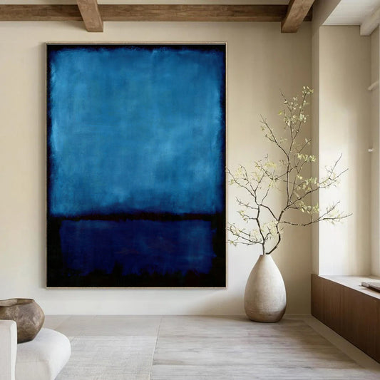 Pure Blue Abstract Art for Bedroom & Meditation Room DLZ0449