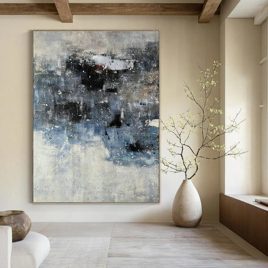 Blue - Grey Abstract Art for Living Room & Bedroom DLZ0549