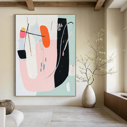 Pastel Abstract Composition for Feminine - Inspired Bedroom & Whimsical Boutique STSC614