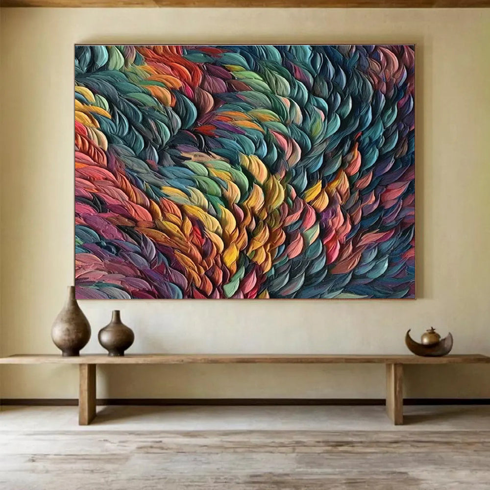 Colorful Feather - Like Abstract Art for Fashion Showroom Display Walls DLZ3241