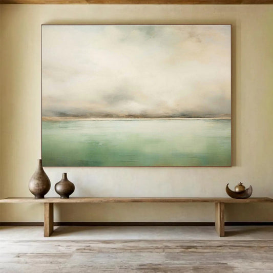 Soft - Toned Sky - Water Painting for Coastal Bedroom Retreats DLZ2543