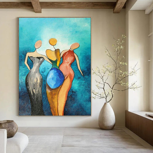 Abstract Figure Art for Women's Wellness Studio Waiting Areas DLZ0036