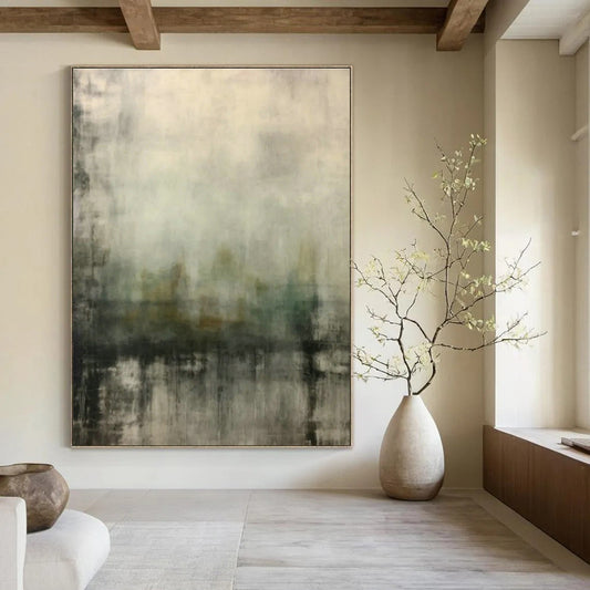 Hazy Cityscape Reflection Art for Rooftop Bar Terrace & Urban Loft Bedroom DLZ0841