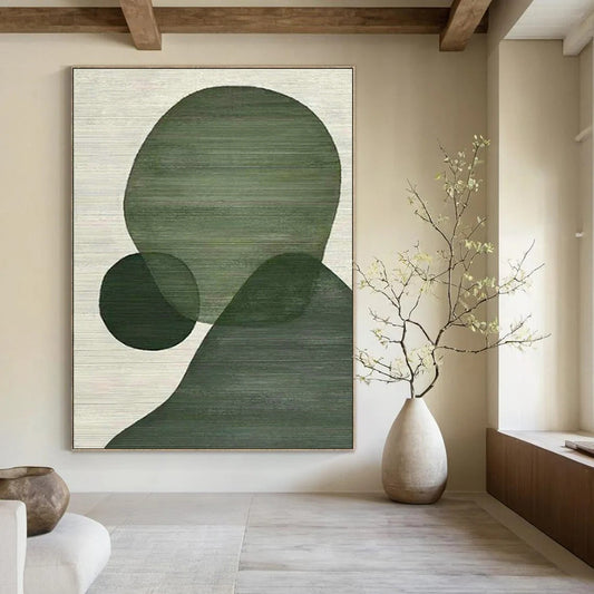 Minimalist Green Geometric Art for Scandinavian Living Room & Modern Art Studio DLZ1434