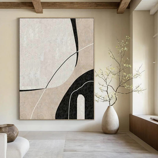 Chic Black - White Curved Art for Boutique & Home Office DLZ2007