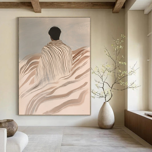 Striped Figure in the Wind Art for Bohemian Home & Wellness Retreat STSC1116