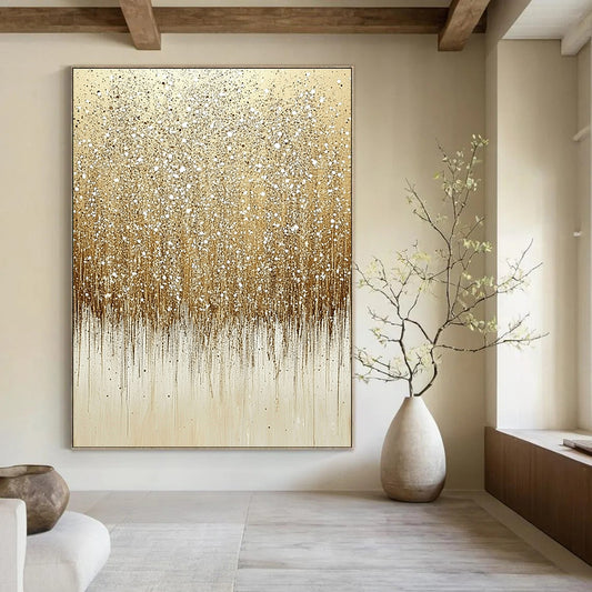 Luxurious Golden Drizzle Art for Ballroom & Home Gallery STSC681