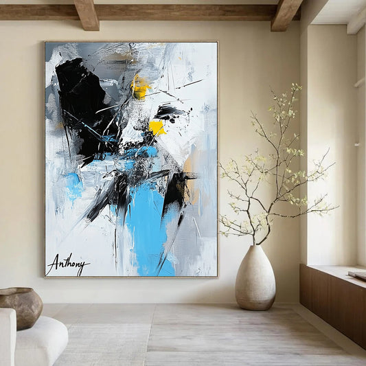 Gray - Toned Abstract Composition for Minimalist Bedroom & Corporate Lounge STSC1275