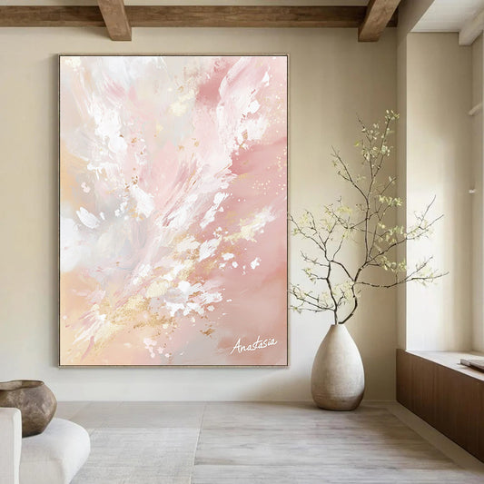 Pink and Gold Abstract for Luxurious Living Room & Wedding Venue Decor STSC1201