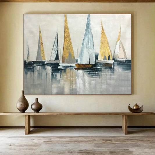Sailboat Sea View Painting for Nautical - Themed Living Rooms DLZ2553