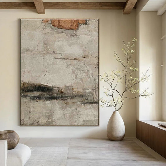 Light Gray Abstract Art for Minimalist Home Library Corners DLZ0183