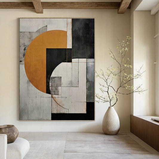 Circular Geometric Abstract Art for Contemporary Living Room & Design - Focused Studio DLZ2122