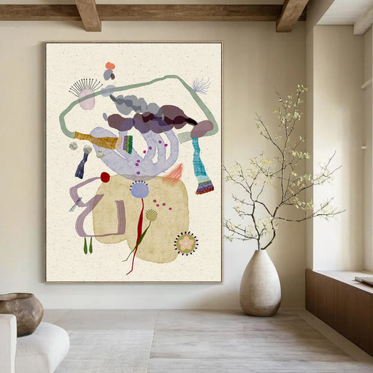 Collage - Style Abstract Art for Bohemian Home Studio Corners DLZ0092