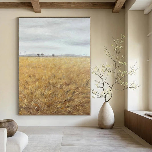 Golden Wheat Field Art for Farmhouse Kitchen & Harvest - Themed Restaurant DLZ2134