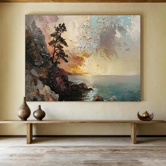 Coastal Lone Pine Landscape Art for Nautical - Themed Study DLZ2847