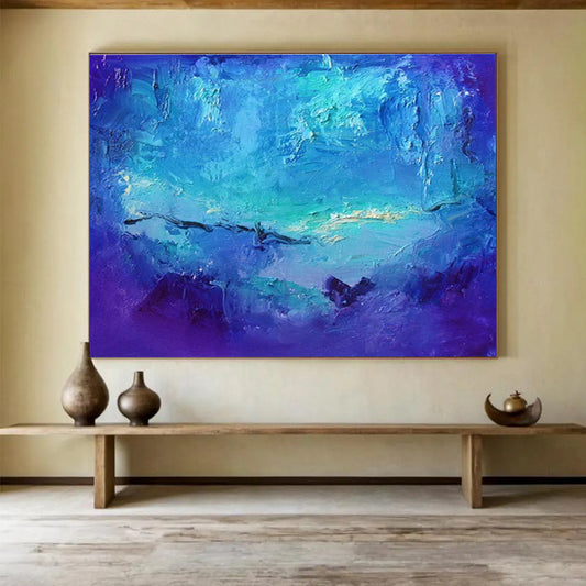 Blue - Purple Abstract Art for Relaxing Spa Waiting Lounges DLZ3104
