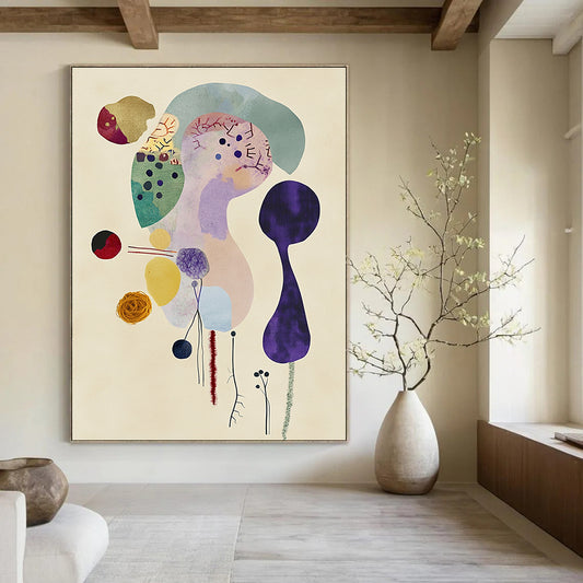 Colorful Abstract Collage Art for Creative Studio & Bohemian - Style Living Room STSC1351