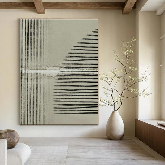 Industrial - Chic Striped Art for Loft Café & Minimalist Office DLZ1381