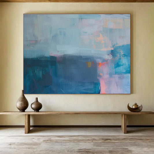 Blue - Tone Abstract Mood Art for Calming Reading Nook DLZ2869