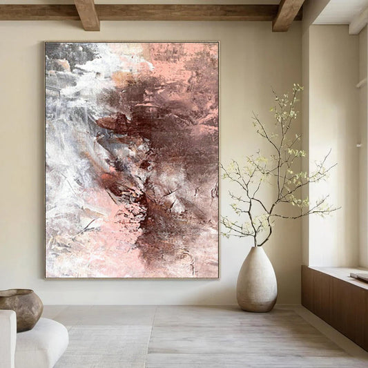 Pink - Brown Abstract Art for Feminine - Themed Fashion Boutique Fitting Rooms DLZ0043