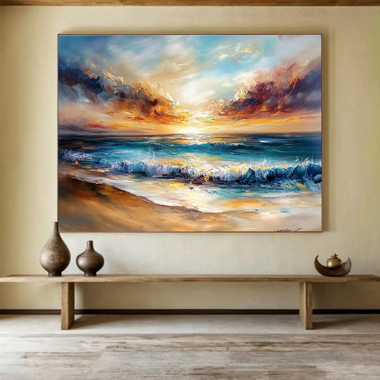 Dramatic Beach Sunset Art for Luxury Coastal Home & Art Auction SC417